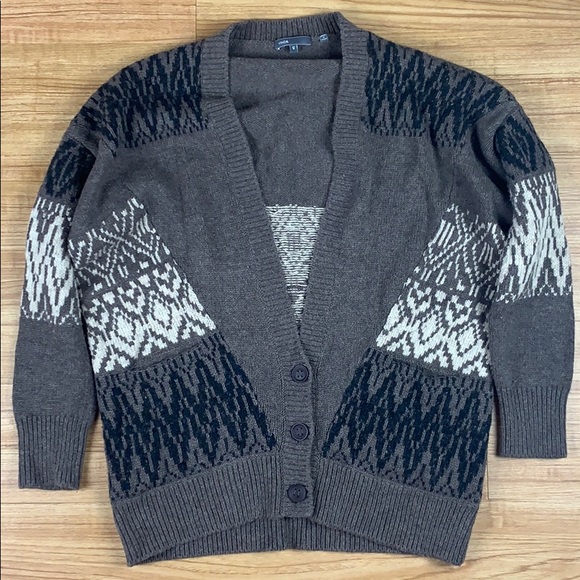 VINCE Cashmere Wool Alpaca Nordic Cardigan Sweater - Picture 3 of 7